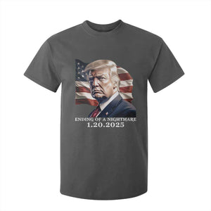 President Trump Inauguration Day 2025 T Shirt For Kid Ending Of A Nightmare January 20th American Flag TS02 Dark Heather Print Your Wear