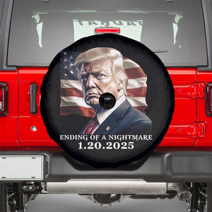 President Trump Inauguration Day 2025 Spare Tire Cover Ending Of A Nightmare January 20th American Flag TS02 Black Print Your Wear