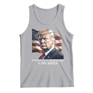 President Trump Inauguration Day 2025 Tank Top Ending Of A Nightmare January 20th American Flag TS02 Athletic Heather Print Your Wear