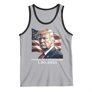 President Trump Inauguration Day 2025 Tank Top Ending Of A Nightmare January 20th American Flag TS02 Athletic Heather Black Print Your Wear