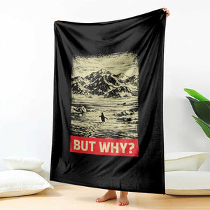 Retro Nihilist Penguin But Why Meme Throw Blanket Distressed Existential Moody Vintage Quiet Thinkers TS02 Print Your Wear