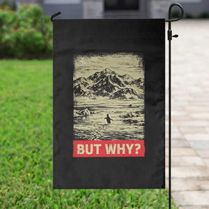 Retro Nihilist Penguin But Why Meme Garden Flag Distressed Existential Moody Vintage Quiet Thinkers TS02 Print Your Wear