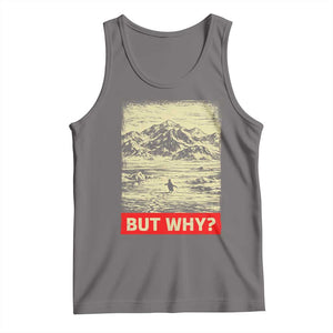 Retro Nihilist Penguin But Why Meme Tank Top Distressed Existential Moody Vintage Quiet Thinkers TS02 Deep Heather Print Your Wear
