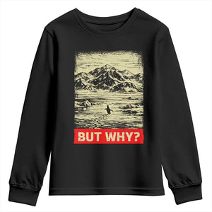 Retro Nihilist Penguin But Why Meme Youth Sweatshirt Distressed Existential Moody Vintage Quiet Thinkers TS02 Black Print Your Wear