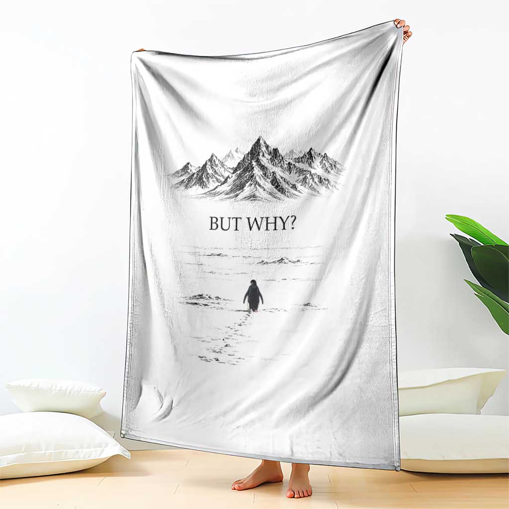 The Nihilist Penguin But Why Meme Throw Blanket Existential Moody Quiet Thinkers TS02 Print Your Wear