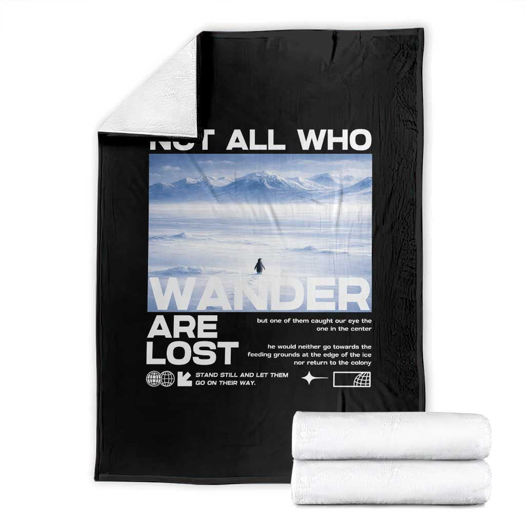 Not All Those Who Wander Are Lost Nihilist Penguin Throw Blanket Existential Deep Emotional Meme Deep Thinkers TS02 Black Print Your Wear