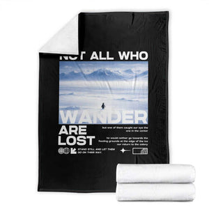 Not All Those Who Wander Are Lost Nihilist Penguin Throw Blanket Existential Deep Emotional Meme Deep Thinkers TS02 Black Print Your Wear