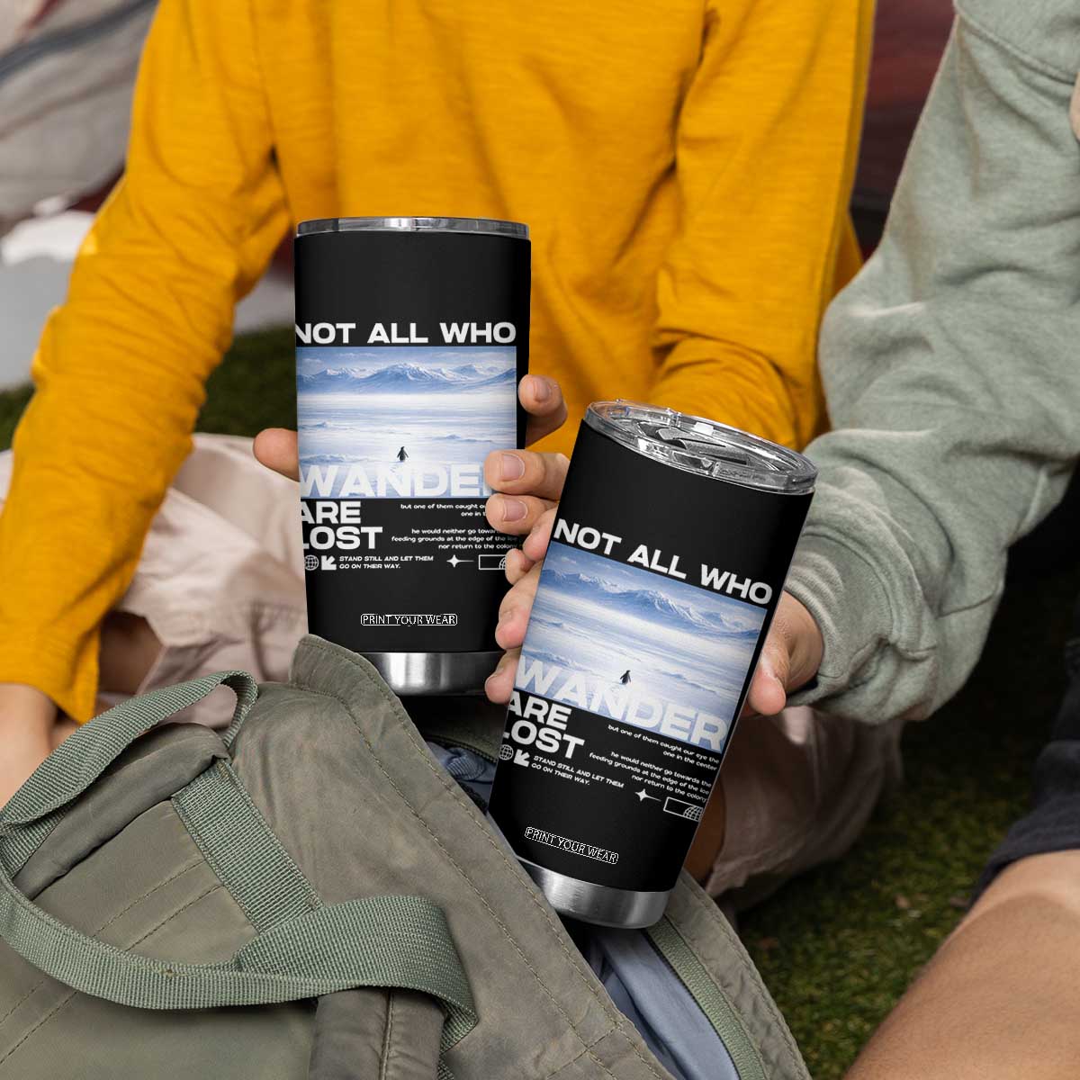 Not All Those Who Wander Are Lost Nihilist Penguin Tumbler Cup Existential Deep Emotional Meme Deep Thinkers TS02 Print Your Wear