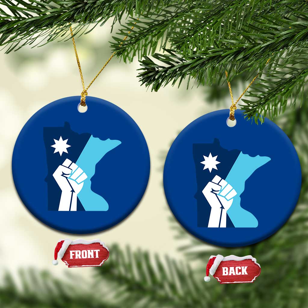 Minnesota Strong Fist Power Graphic Ceramic Ornament Social Justice Solidarity TS02 1pc Blue Print Your Wear