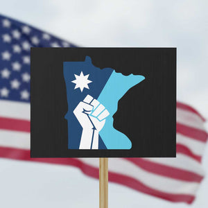 Minnesota Strong Fist Power Graphic Protest Sign Social Justice Solidarity TS02 Horizontal 18" × 24" Black Print Your Wear
