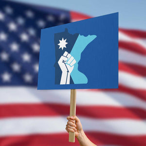 Minnesota Strong Fist Power Graphic Protest Sign Social Justice Solidarity TS02 Horizontal 18" × 24" Blue Print Your Wear