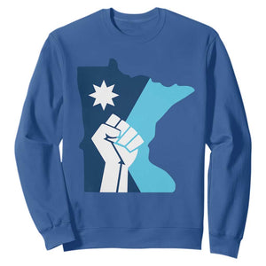 Minnesota Strong Fist Power Graphic Sweatshirt Social Justice Solidarity TS02 Royal Blue Print Your Wear