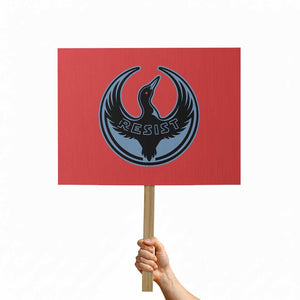 Minnesota Resist Loon Rebellion Emblem Protest Sign TS02 Horizontal 18" × 24" Red Print Your Wear