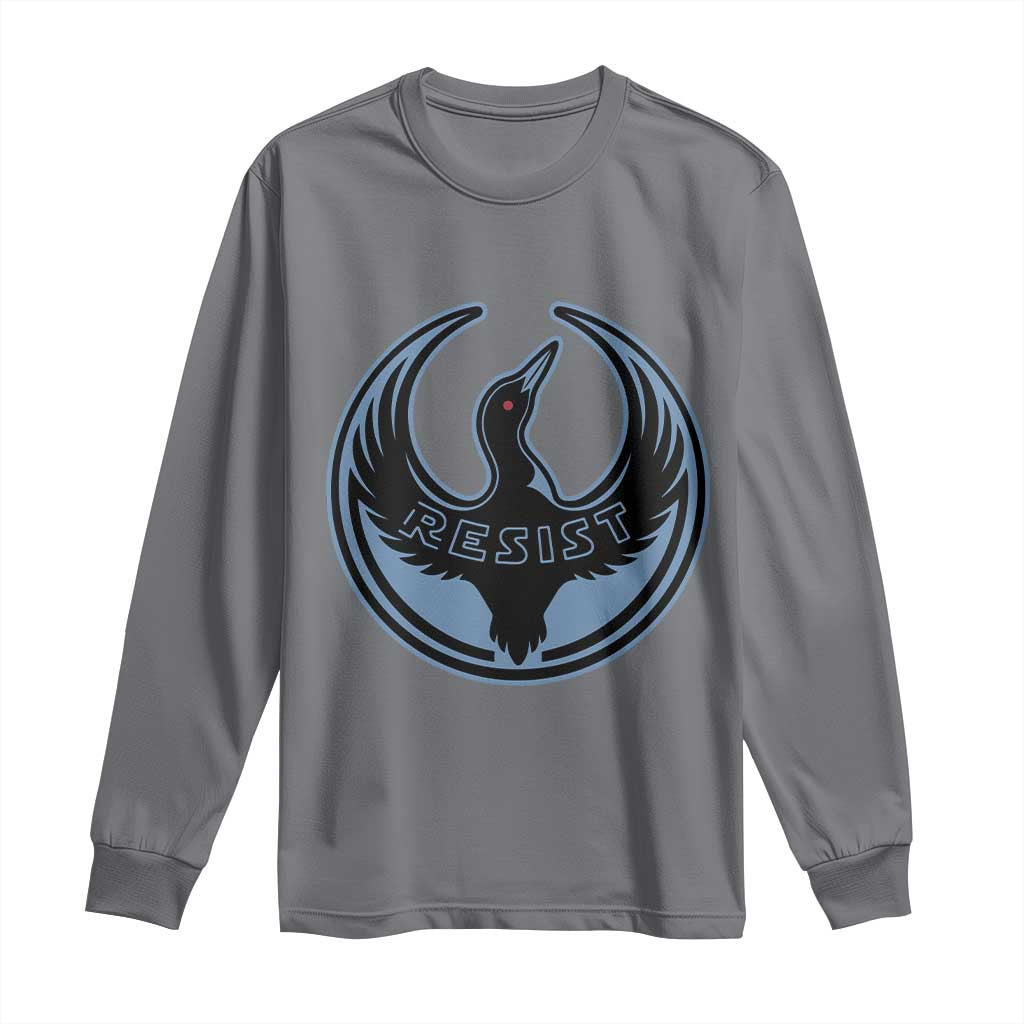 Minnesota Resist Loon Rebellion Emblem Long Sleeve Shirt TS02 Charcoal Print Your Wear