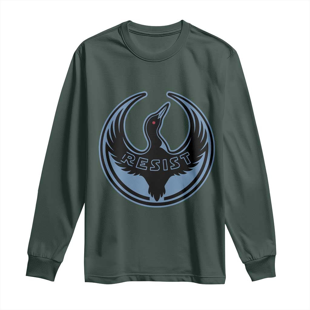 Minnesota Resist Loon Rebellion Emblem Long Sleeve Shirt TS02 Dark Forest Green Print Your Wear