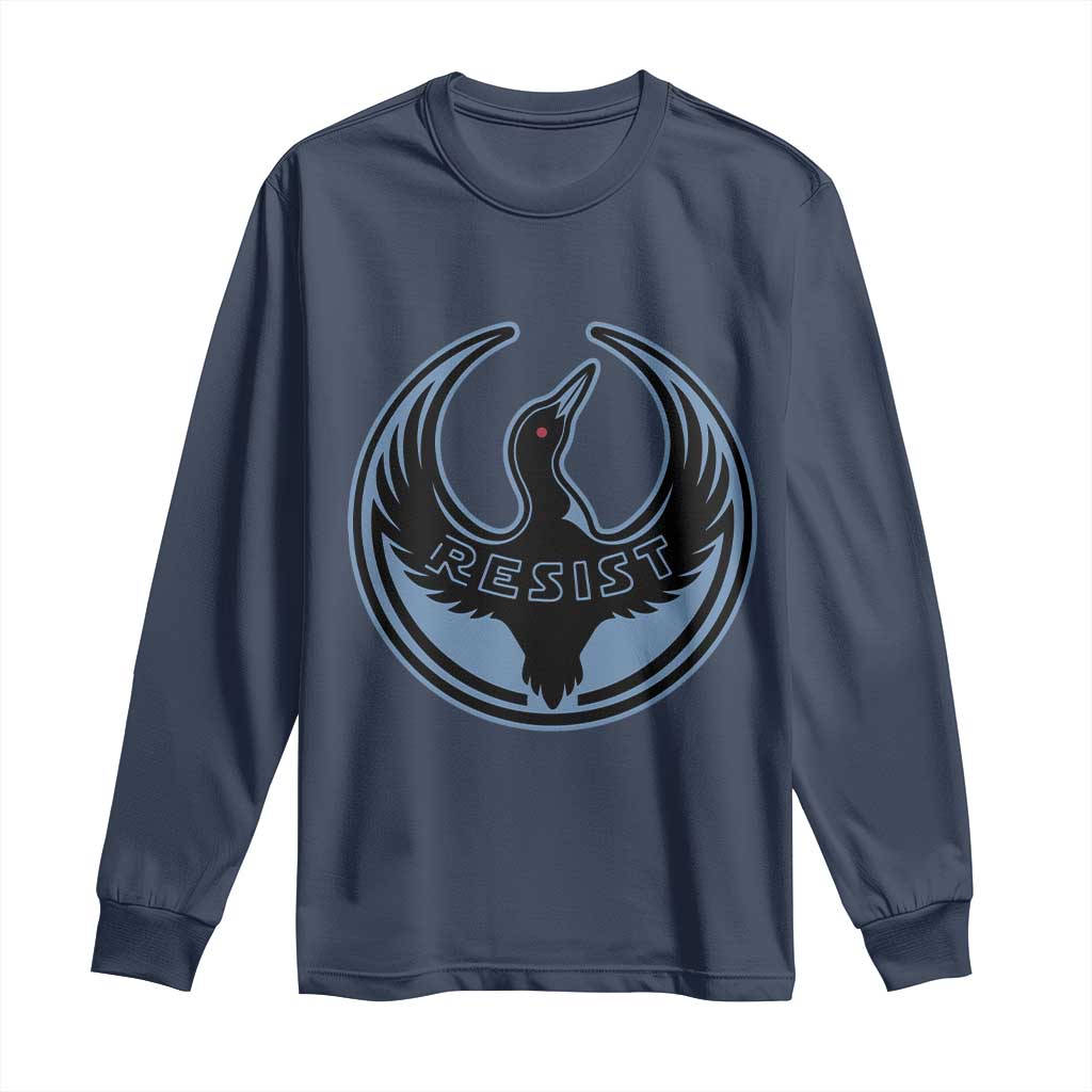 Minnesota Resist Loon Rebellion Emblem Long Sleeve Shirt TS02 Navy Print Your Wear