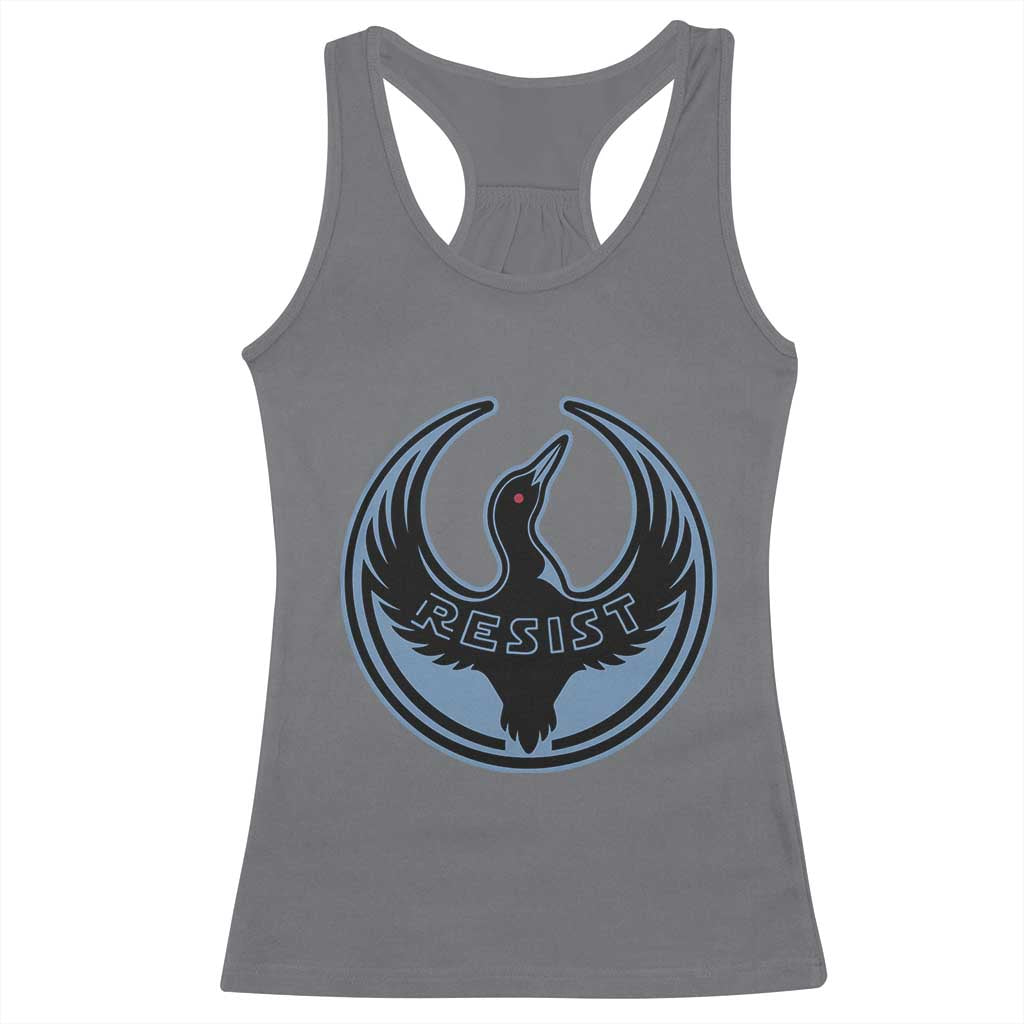 Minnesota Resist Loon Rebellion Emblem Racerback Tank Top TS02 Charcoal Print Your Wear