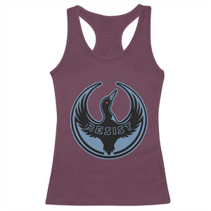 Minnesota Resist Loon Rebellion Emblem Racerback Tank Top TS02 Maroon Print Your Wear
