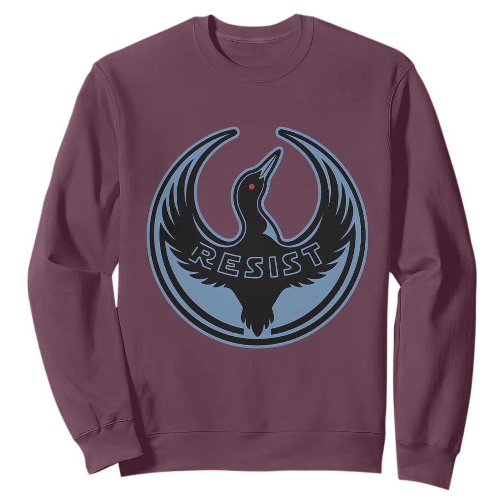 Minnesota Resist Loon Rebellion Emblem Sweatshirt TS02 Maroon Print Your Wear