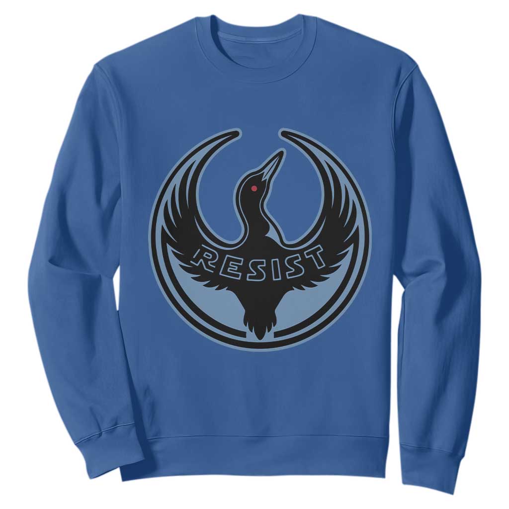 Minnesota Resist Loon Rebellion Emblem Sweatshirt TS02 Royal Blue Print Your Wear