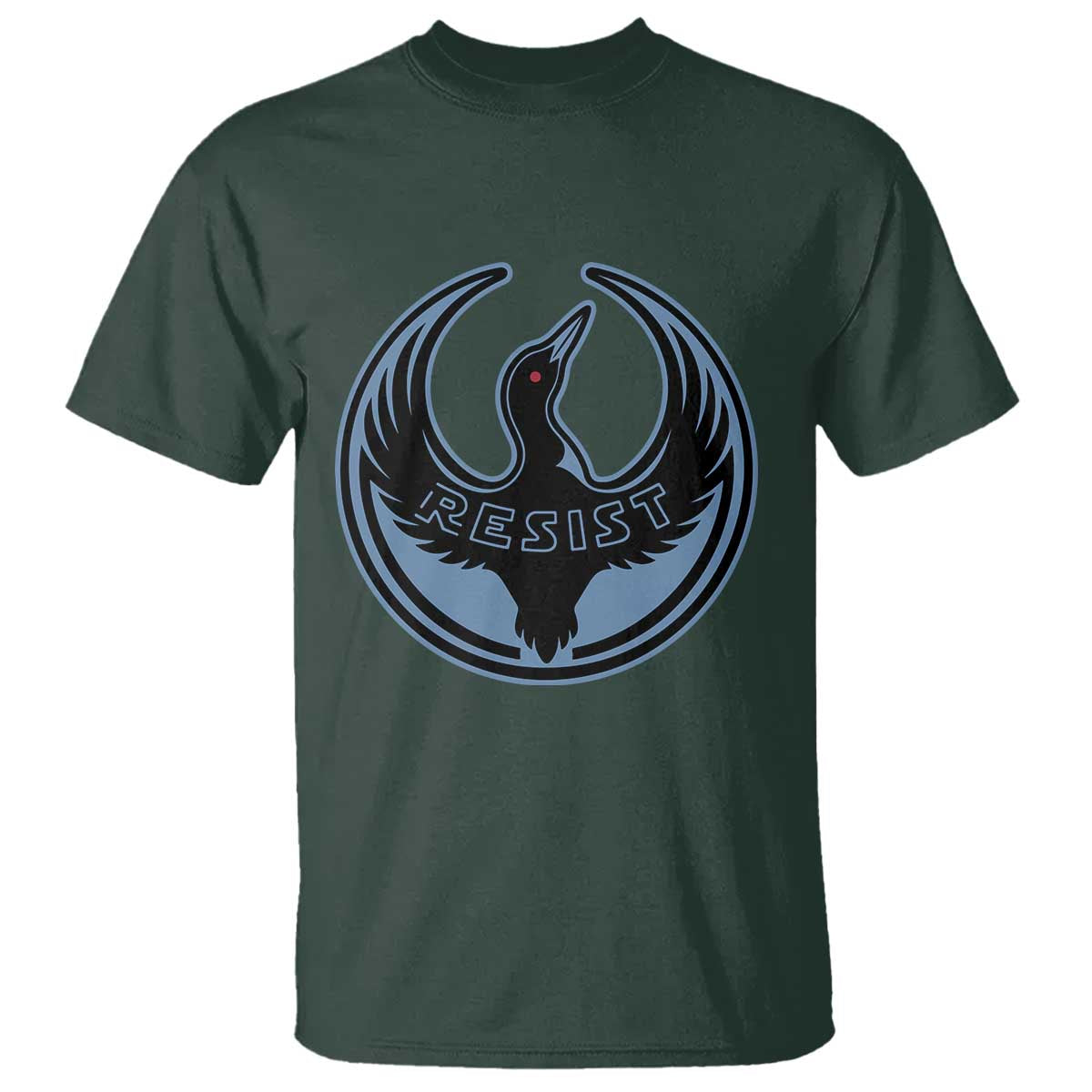 Minnesota Resist Loon Rebellion Emblem T Shirt TS02 Dark Forest Green Print Your Wear