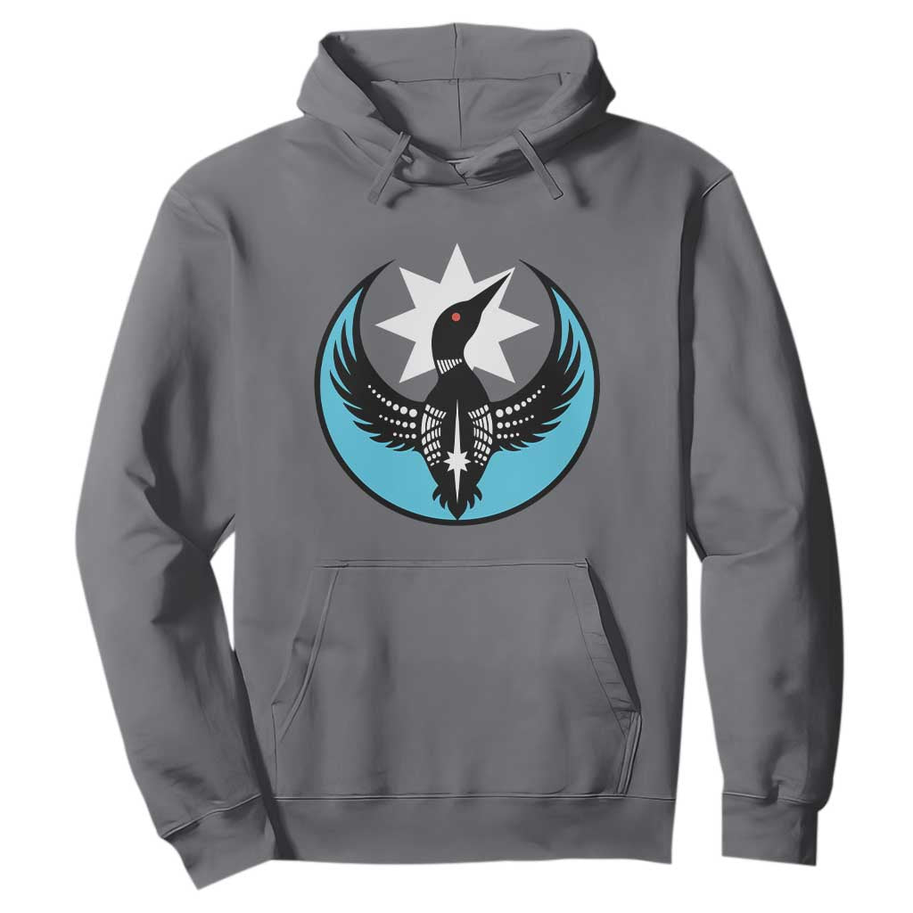 Minnesota Rebel Loon Star Emblem Hoodie Rebellion Symbolic Unity Graphic TS02 Charcoal Print Your Wear