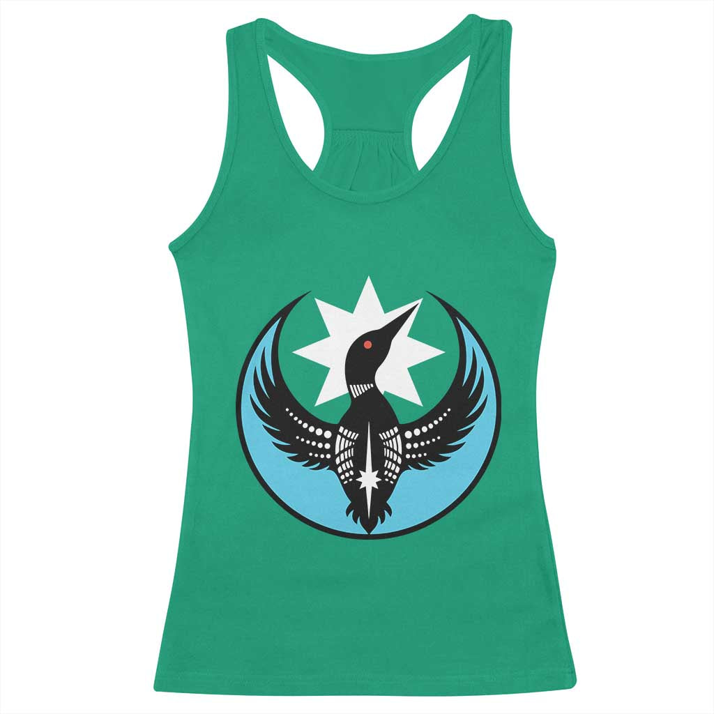 Minnesota Rebel Loon Star Emblem Racerback Tank Top Rebellion Symbolic Unity Graphic TS02 Irish Green Print Your Wear