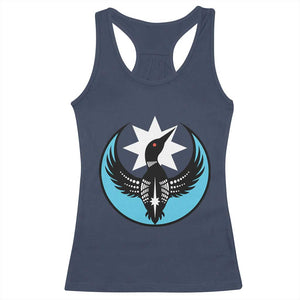 Minnesota Rebel Loon Star Emblem Racerback Tank Top Rebellion Symbolic Unity Graphic TS02 Navy Print Your Wear