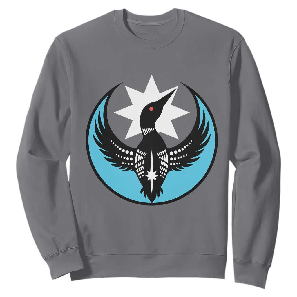 Minnesota Rebel Loon Star Emblem Sweatshirt Rebellion Symbolic Unity Graphic TS02 Charcoal Print Your Wear
