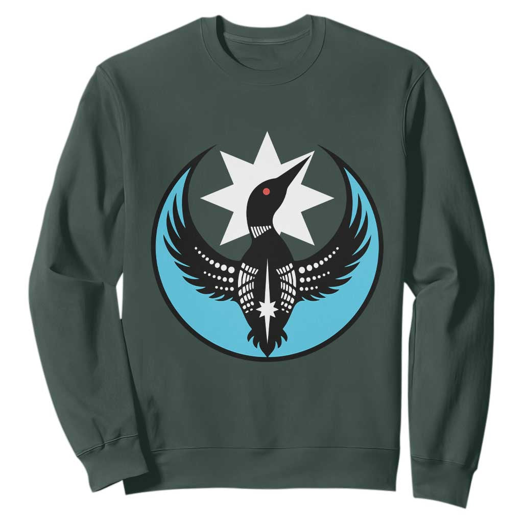 Minnesota Rebel Loon Star Emblem Sweatshirt Rebellion Symbolic Unity Graphic TS02 Dark Forest Green Print Your Wear
