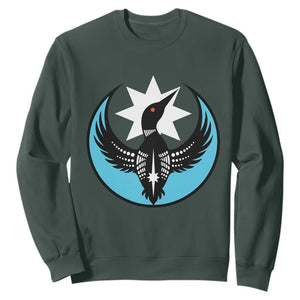 Minnesota Rebel Loon Star Emblem Sweatshirt Rebellion Symbolic Unity Graphic TS02 Dark Forest Green Print Your Wear
