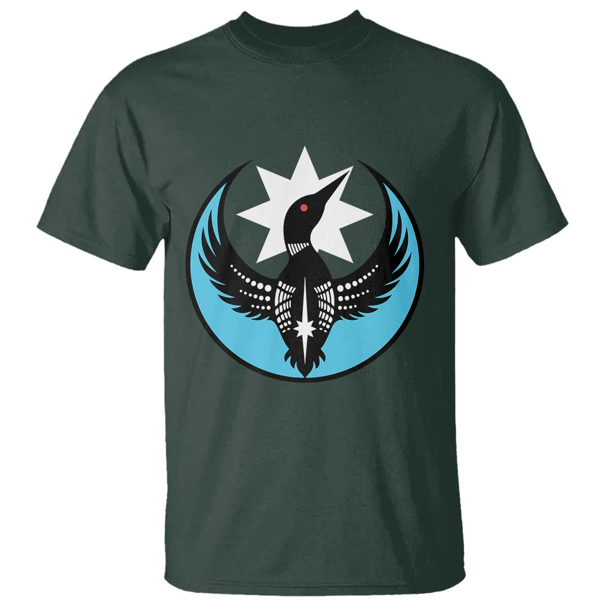 Minnesota Rebel Loon Star Emblem T Shirt Rebellion Symbolic Unity Graphic TS02 Dark Forest Green Print Your Wear