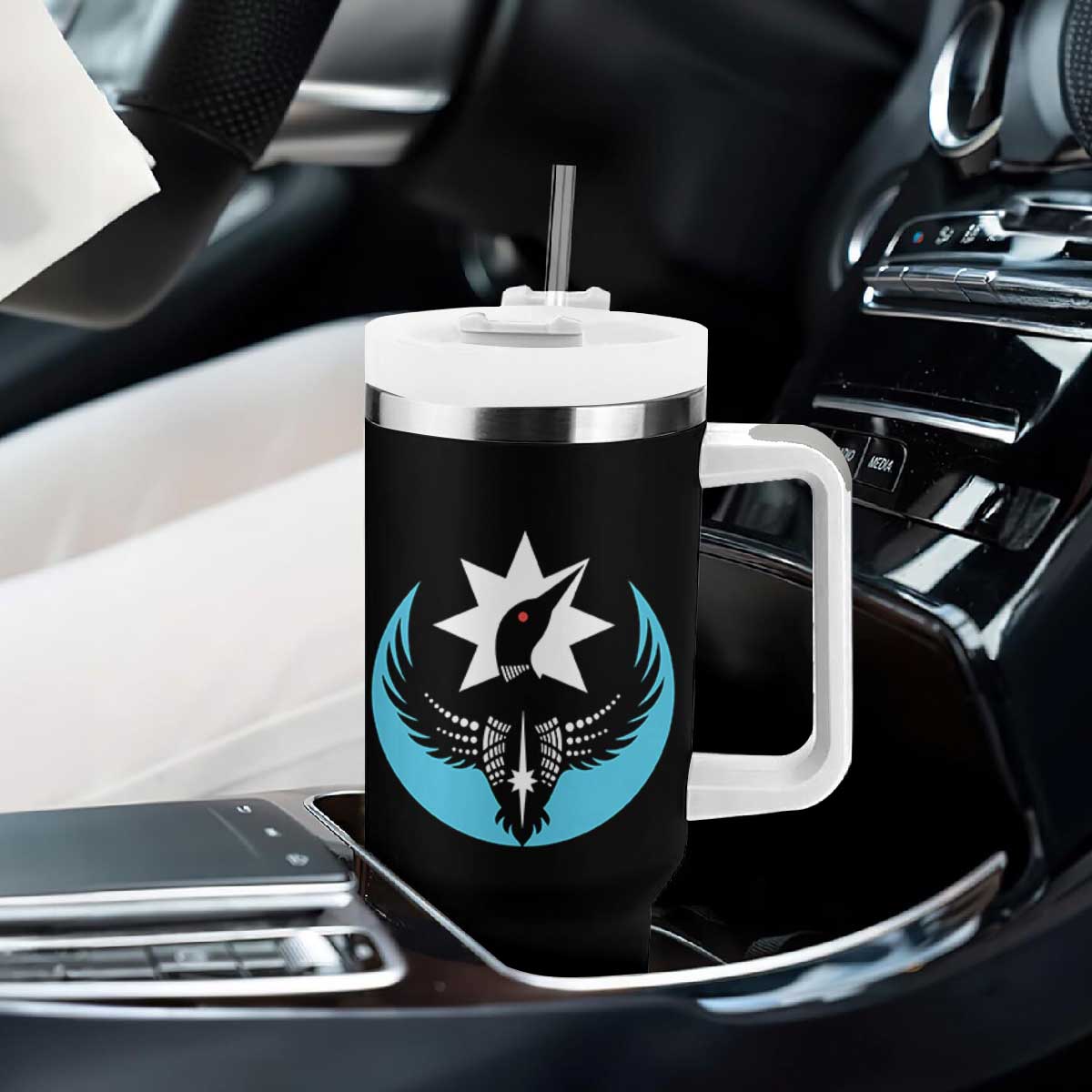 Minnesota Rebel Loon Star Emblem Tumbler With Handle Rebellion Symbolic Unity Graphic TS02 Print Your Wear