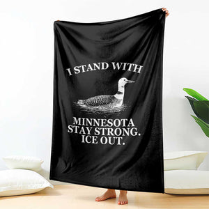I Stand With Minnesota Resist Loon Throw Blanket Stay Strong Ice Out Protest TS02 Print Your Wear