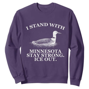 I Stand With Minnesota Resist Loon Sweatshirt Stay Strong Ice Out Protest TS02 Purple Print Your Wear