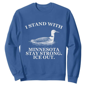 I Stand With Minnesota Resist Loon Sweatshirt Stay Strong Ice Out Protest TS02 Royal Blue Print Your Wear