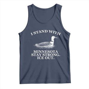 I Stand With Minnesota Resist Loon Tank Top Stay Strong Ice Out Protest TS02 Navy Print Your Wear