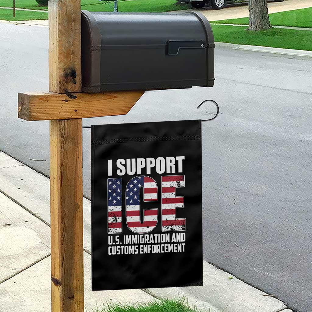 I Support ICE Patriotic Law Enforcement American Flag Garden Flag TS02 Print Your Wear