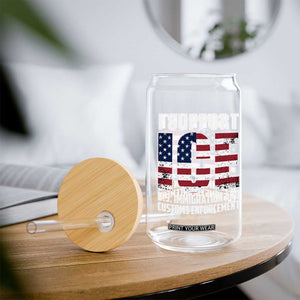 I Support ICE Patriotic Law Enforcement American Flag Glass Can TS02 Print Your Wear