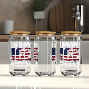 I Support ICE Patriotic Law Enforcement American Flag Glass Can TS02 Print Your Wear
