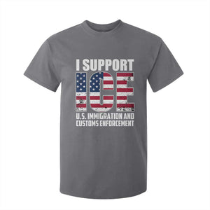 I Support ICE Patriotic Law Enforcement American Flag T Shirt For Kid TS02 Charcoal Print Your Wear