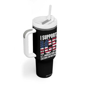 I Support ICE Patriotic Law Enforcement American Flag Tumbler With Handle TS02 Print Your Wear
