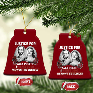 Justice for Alex Pretti and Renee Good Ceramic Ornament We Won’t Be Silenced Minnesota Resistance Protest TS02 Print Your Wear