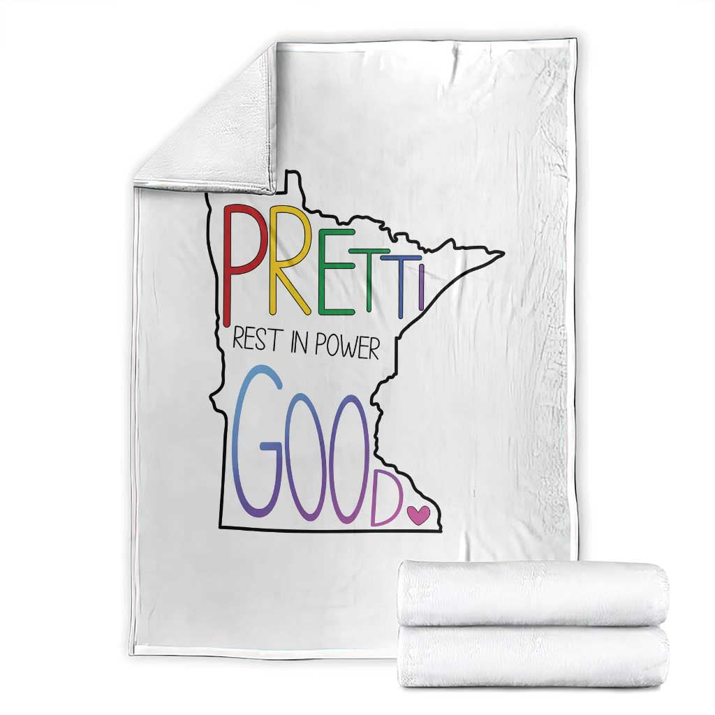 Pretti Good Minnesota Tribute Throw Blanket Rest in Power Rainbow Memorial TS02 White Print Your Wear
