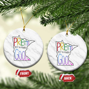 Pretti Good Minnesota Tribute Ceramic Ornament Rest in Power Rainbow Memorial TS02 1pc White Marble Print Your Wear