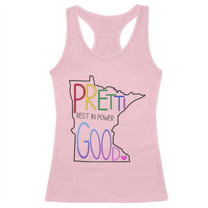 Pretti Good Minnesota Tribute Racerback Tank Top Rest in Power Rainbow Memorial TS02 Light Pink Print Your Wear