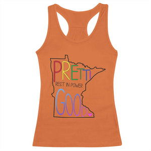 Pretti Good Minnesota Tribute Racerback Tank Top Rest in Power Rainbow Memorial TS02 Orange Print Your Wear