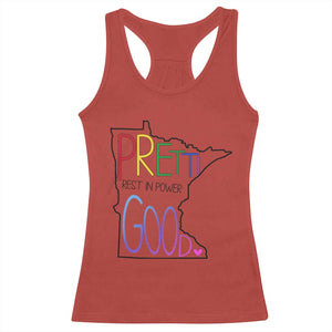 Pretti Good Minnesota Tribute Racerback Tank Top Rest in Power Rainbow Memorial TS02 Red Print Your Wear