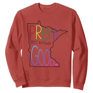 Pretti Good Minnesota Tribute Sweatshirt Rest in Power Rainbow Memorial TS02 Red Print Your Wear