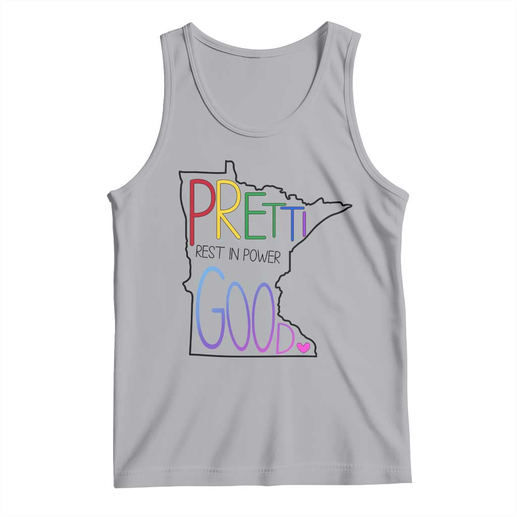 Pretti Good Minnesota Tribute Tank Top Rest in Power Rainbow Memorial TS02 Athletic Heather Print Your Wear